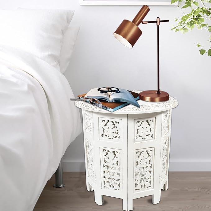 COTTON CRAFT Solid Wood Accent End Table - Image 7