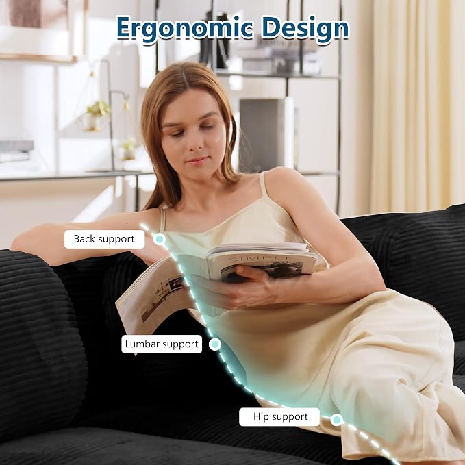 Boneless Sectional Couch, No Assembly Required, 117.3” Modular Cloud Sofa - Image 4