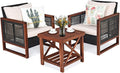 Tangkula 3 Pieces Patio Wicker Furniture Set, Rattan Outdoor Sofa Set by TANGKULA