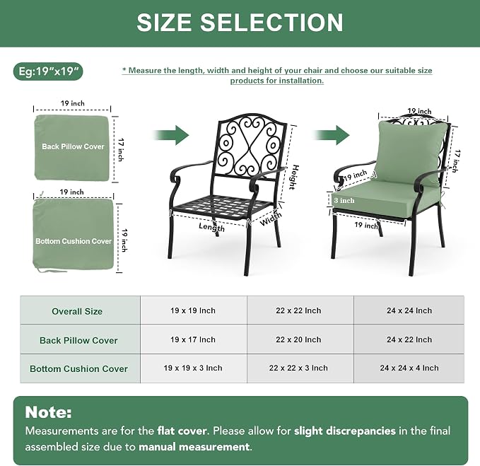 Summsun Outdoor Cushions for Patio Furniture, Double-Sided Waterproof Backrest - Image 7