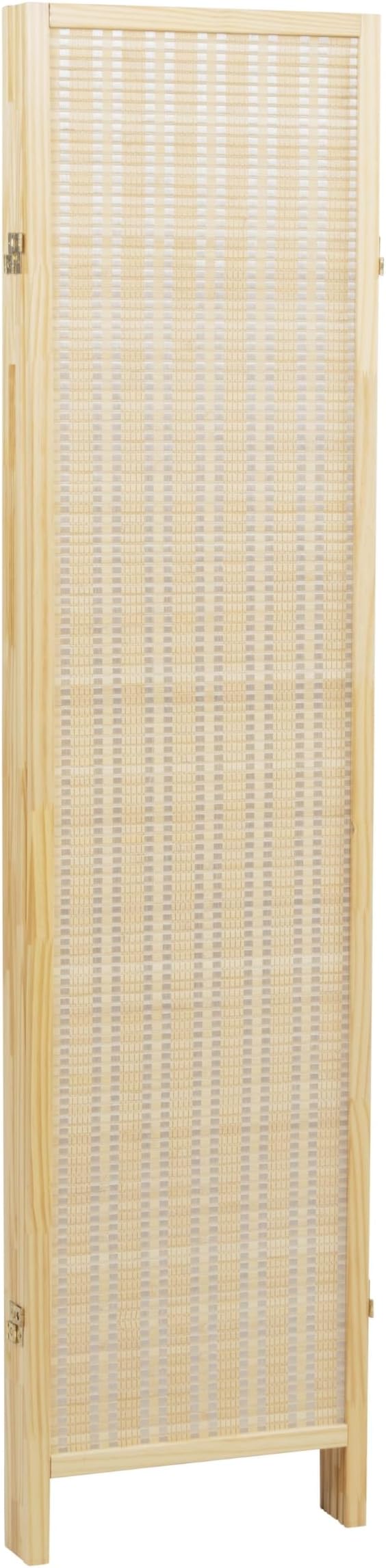 Roundhill Furniture Inkwell 4-Panel Bamboo Room Divider, Folding Portable - Image 8