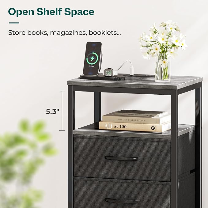 Huuger Nightstands Set of 2, 27.6 Inch End Tables - Image 2