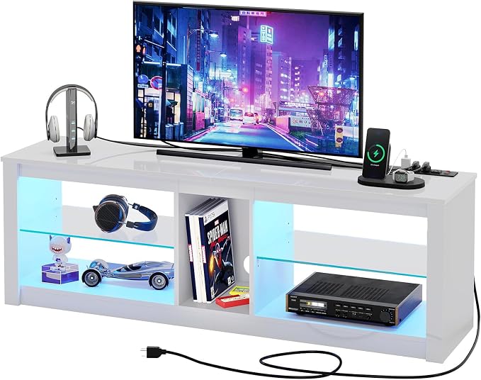 Bestier LED TV Stand for 55/60/65 Inch TV, Modern Gaming TV Console - Image 7