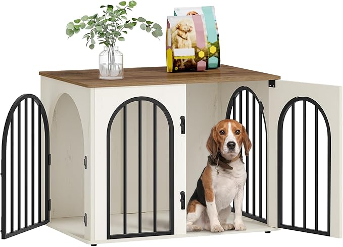 Hzuaneri 31.5'' Wooden Dog Crate Furniture, Indoor Dog Kennel Dogs Cage by Hzuaneri