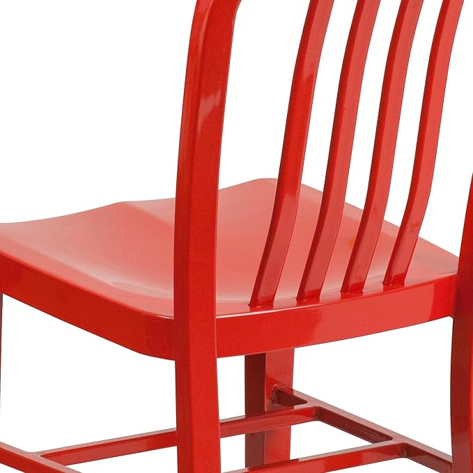 Flash Furniture Commercial Grade Red Metal Indoor-Outdoor Chair - Image 6