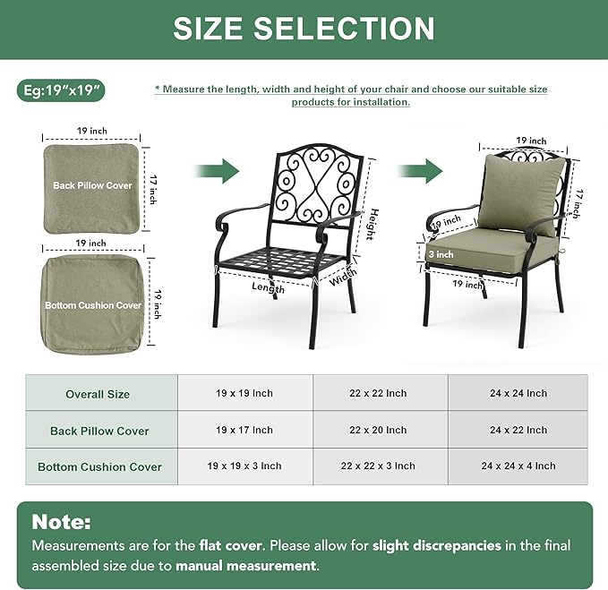 Summsun Water Resistant Outdoor Chair Cushions, Faux Linen Backrest and Seat - Image 7