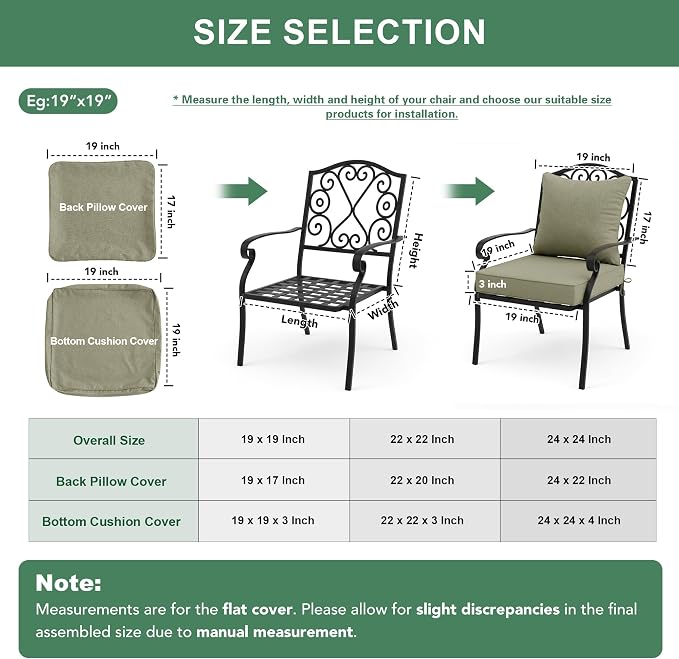 Summsun Water Resistant Outdoor Chair Cushions, Faux Linen Backrest and Seat - Image 7