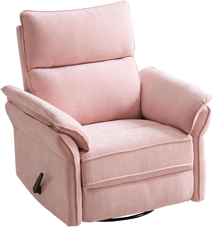 Rocking Chair Nursery with Adjustable Headrest, Manual Swivel Rocker Recliner - Image 9