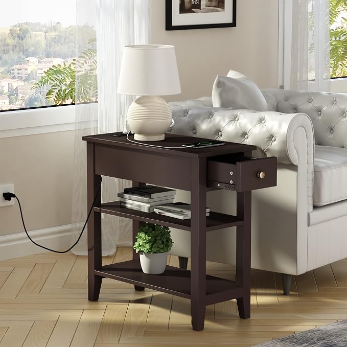 ChooChoo Narrow End Table Set of 2, Side Table Living Room - Image 4