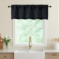Valances for Windows, Light Filtering Faux Linen Textured Small Short Valance by WelvetBLK