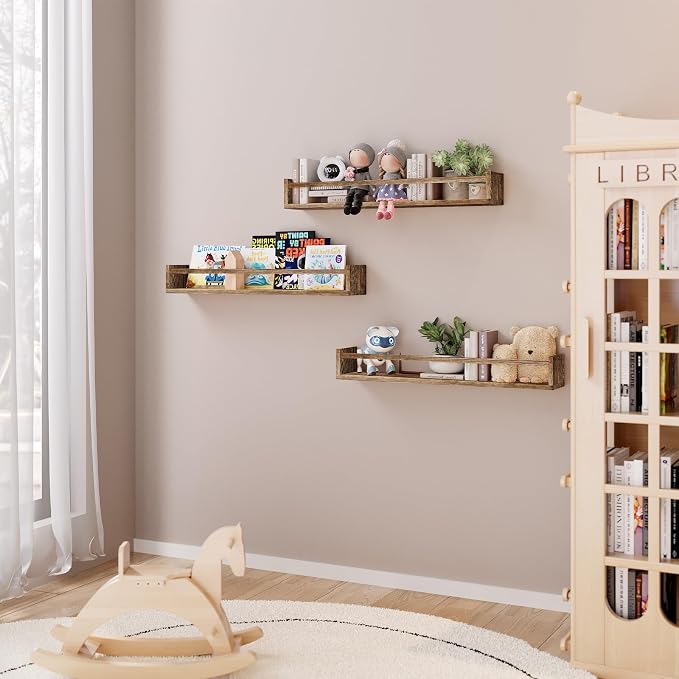 Fixwal Nursery Book Shelves for Kids Rooms, 23.6 Inch Floating Bookshelves for - Image 5