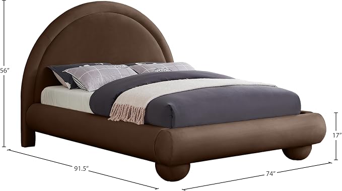 Meridian Furniture MadridBrown-Q Madrid Collection Art Deco Queen Bed - Image 3