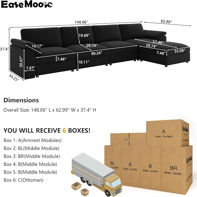 EASE MOOSE Oversized Sectional Modular Sofa - Image 2