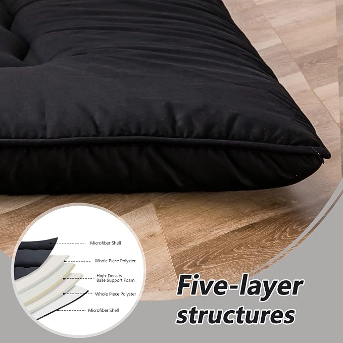 MAXYOYO Cot Japanese Floor Futon Mattress, Single Size Tatami Mat Sleeping Pad - Image 4