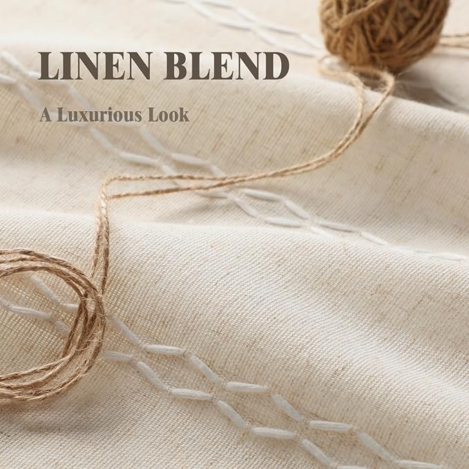 Pinch Pleated Look Light Filtering Curtains 84 Inch Length, 2 Panels Linen - Image 3