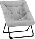 Comfy Saucer Chair for Adults, Soft Faux Fur Bedroom Chair, Accent Dorm Chairs by MordchilHF