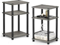Furinno JUST Side Table Set of 2, 3-Tier Modern End Tables, Open Shelves Night by Furinno-FitsYourSpaceFitsYourBudget