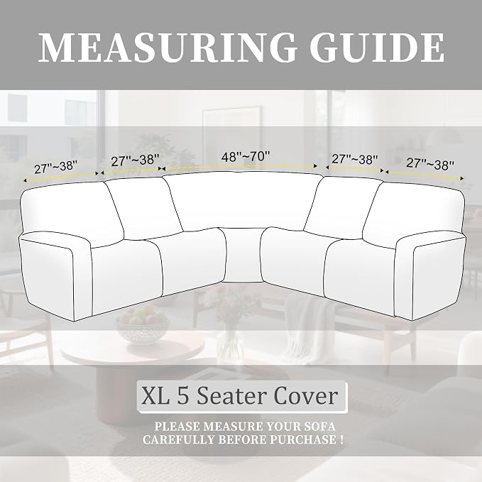 100% Waterproof Sectional Recliner Couch Covers - Image 3