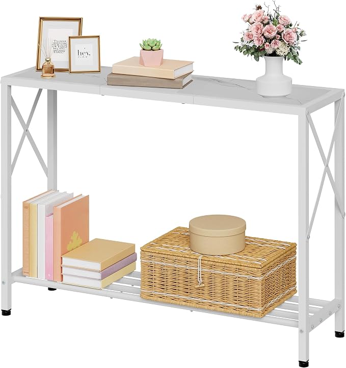 Tajsoon Console Table 41.8”, 2-Tier Entryway Table Narrow Sofa Table by Tajsoon