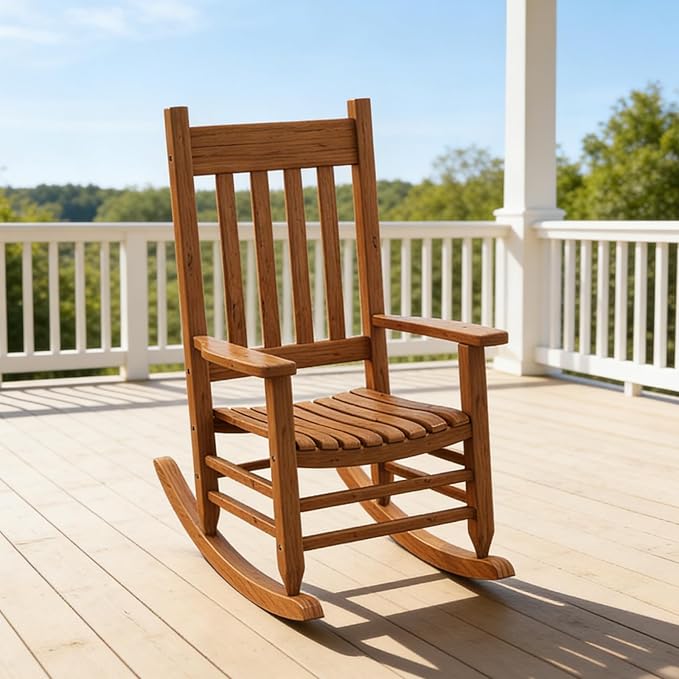 Oversized Outdoor Wooden Rocking Chair - Image 5
