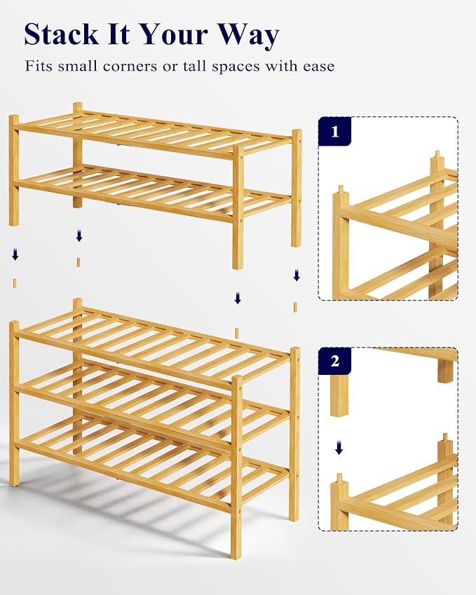 Kitsure Bamboo Wooden Shoe Rack - Image 5