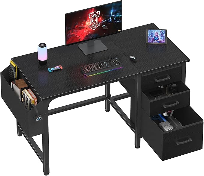 Lufeiya Computer Desk with File Drawers Cabinet, 47 Inch Reversible Home Office by LUFEIYA