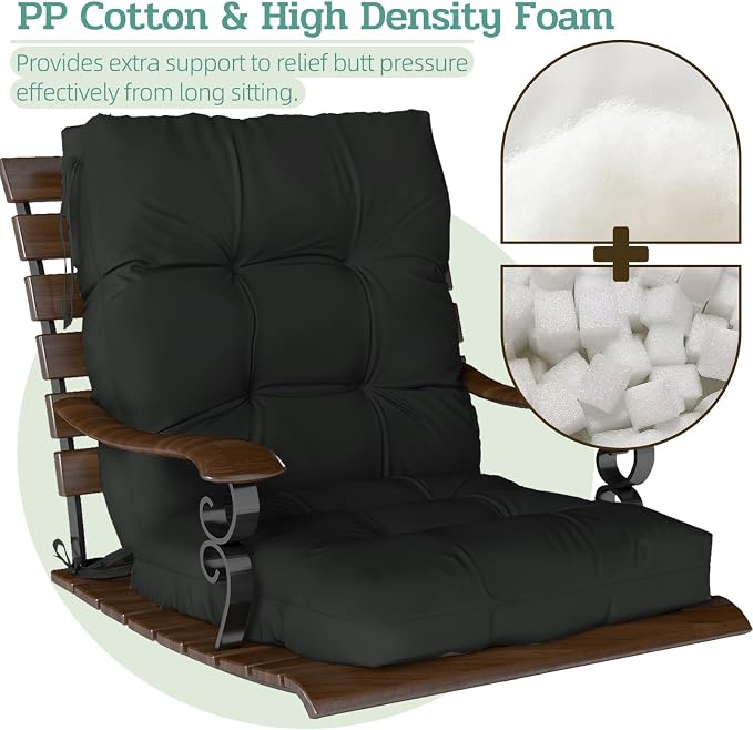 Outdoor Chair Cushions Set of 2, High Back Soft Seat Pad - Image 4