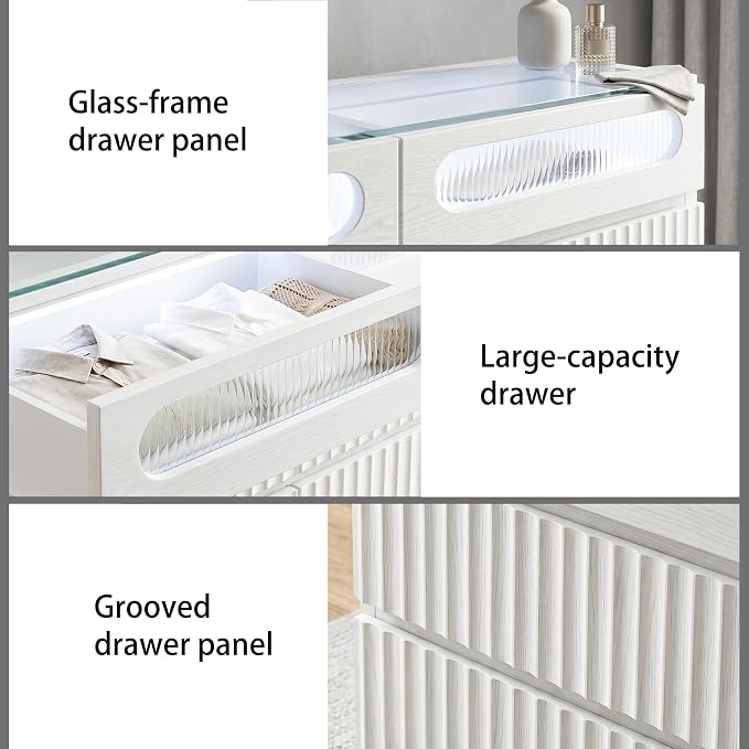 senlin Fluted 6 Drawer Dresser, - Image 5