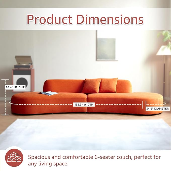 Container Furniture Direct 132" Curved Sofa - Image 2