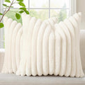 decorUhome Summer Cozy Faux Fur Throw Pillow Covers 16x16 Set of 2 Decorative by decorUhome
