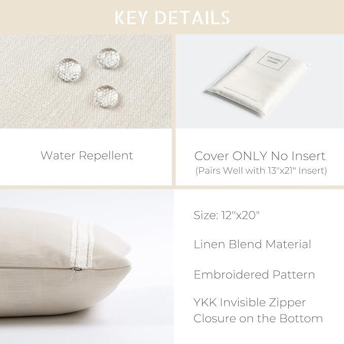 Crumbs Home Modern Farmhouse Fall Linen Indoor Outdoor Lumbar Pillow Cover Only - Image 5