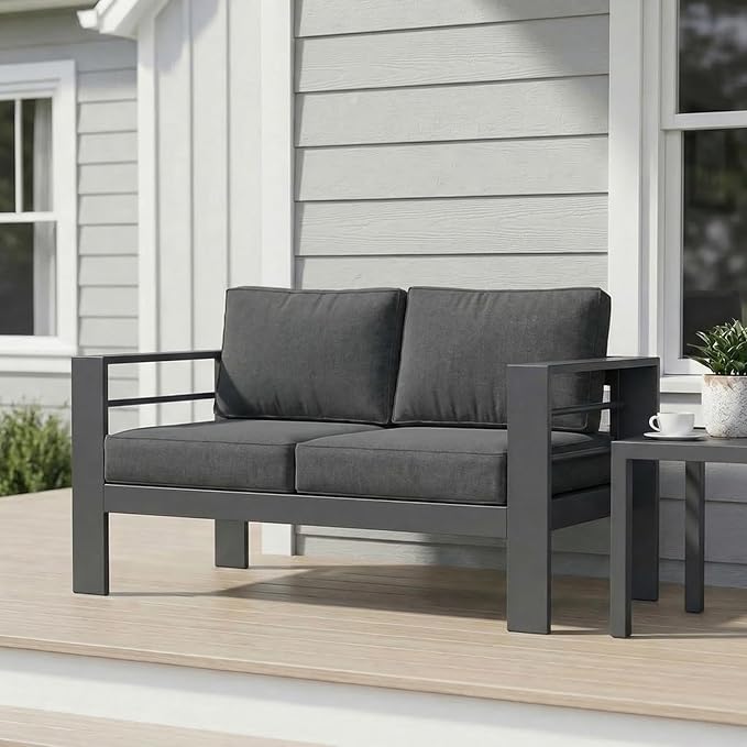 Wisteria Lane Metal Patio Furniture Sofa, All-Weather Outdoor Couch by WisteriaLane
