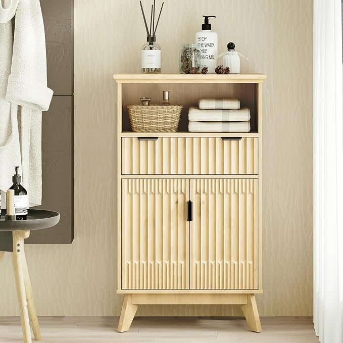 Fatmok Buffet Cabinet with Storage Set of 3, Wood Buffet Sideboard Console Table - Image 2