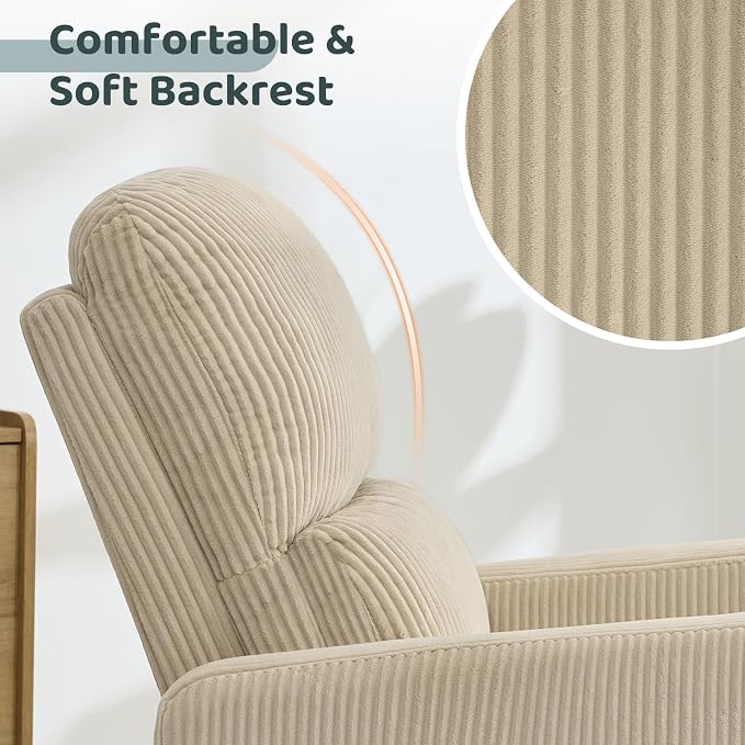 Swivel Rocker Recliner, Oversized Manual Nursery Glider Rocking Recliner Chair - Image 6