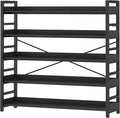 HCHQHS 5 Tier Bookshelf, Adjustable Industrial Bookcase, Vertical Tall Book by HCHQHS