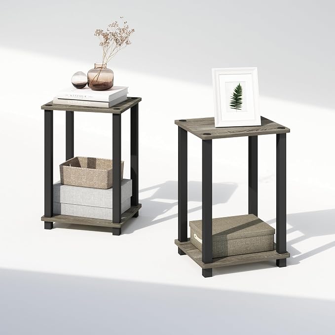 Furinno Simplistic Night Stand Set of 2, 2-Tier Small Nightstand - Image 6