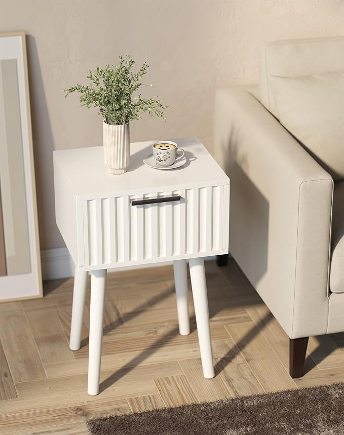 YMYNY Fluted Nightstand Set of 2, Small End Table, Modern Coffee Table - Image 6