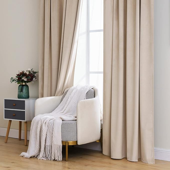 MIULEE Velvet Curtains 2 Panels Luxury Blackout Curtains - Image 7