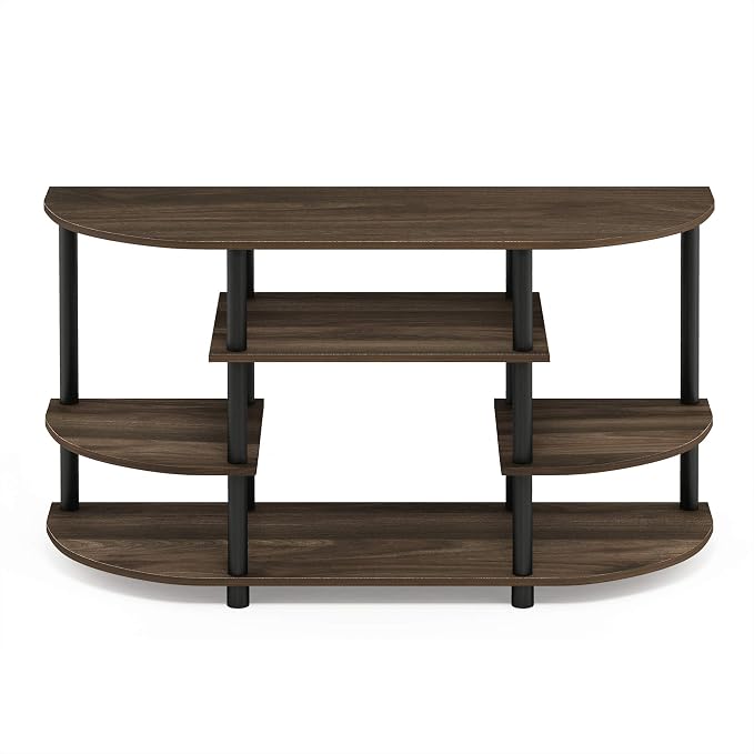 Furinno JAYA Simple Design Corner TV Stand, Columbia Walnut/Black - Image 5