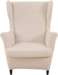 HAOYONG Jacquard Wingback Chair Cover Thickening Armchair Covers 2 Pieces by HAOYONG