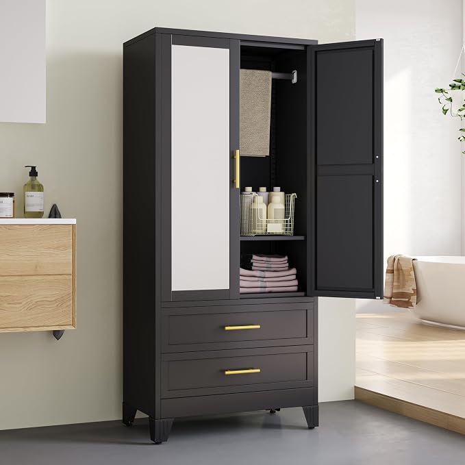 erosoei Metal Armoire Wardrobe Closet, 71 "Metal Clothing Storage Cabinet - Image 4