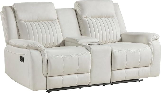 Lexicon Manual Double Reclining Loveseat, Polished Microfiber Manual Wall - Image 9