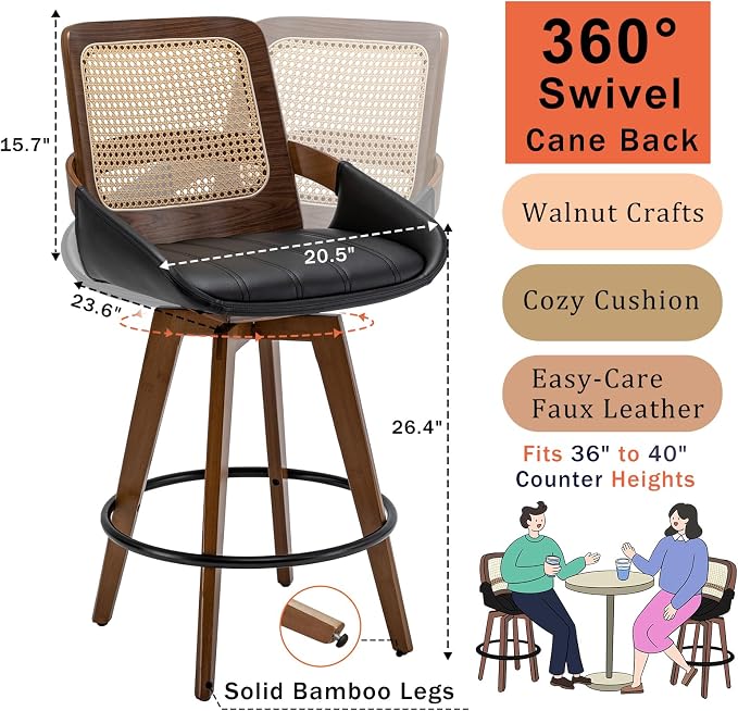 Set of 3 Counter Height Bar Stools - Image 2