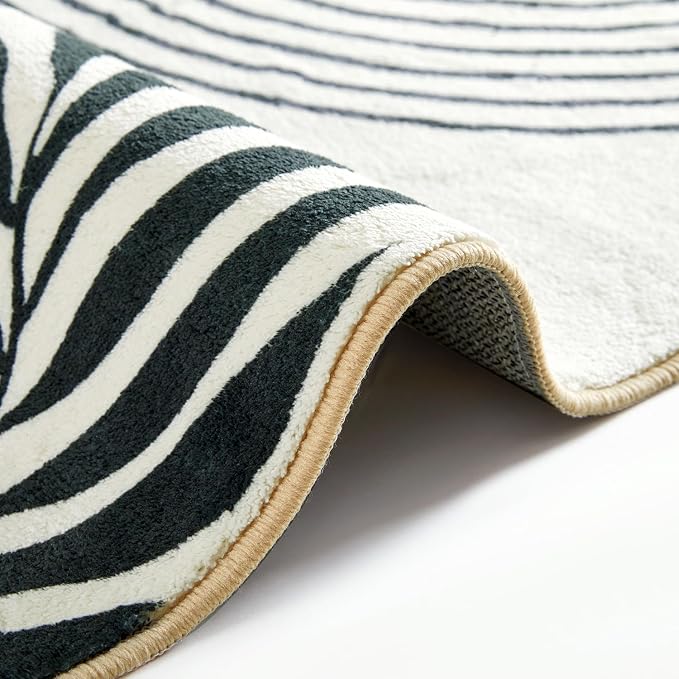RoomTalks Mid Century Modern Living Room Rug Washable 5x7 Rug, Vintage Abstract - Image 5