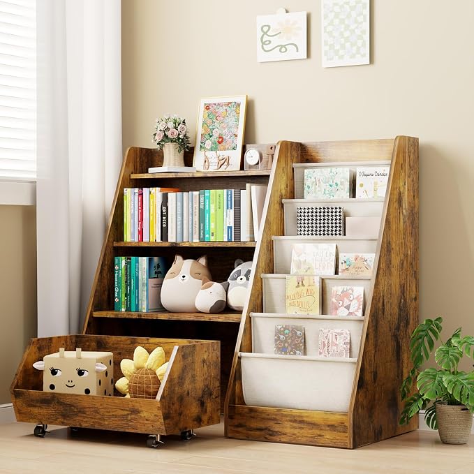 COZPAW Kids Bookshelf and Toy Storage, 4 Tier Toddler Bookshelf - Image 2