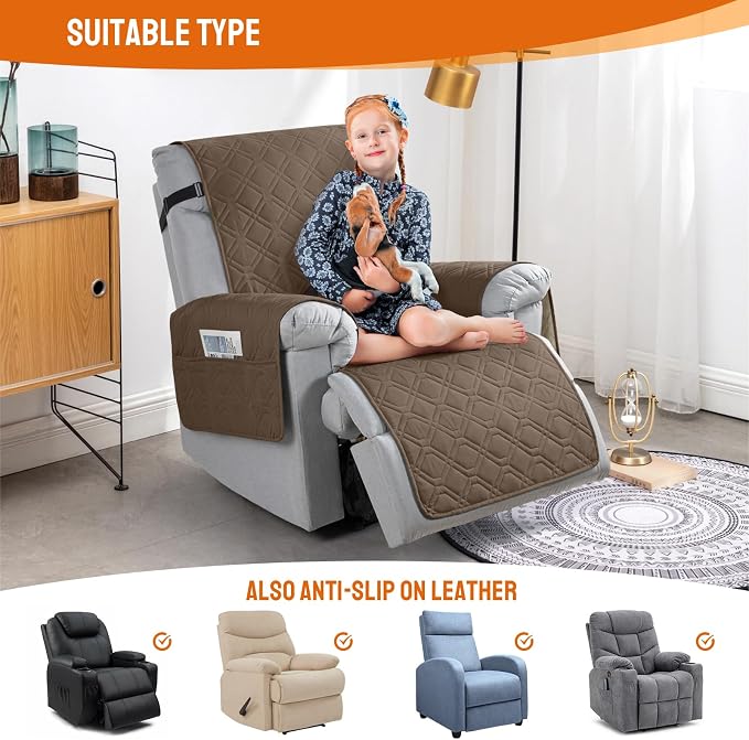 VANSOFY 100% Waterproof Recliner Chair Covers, Recliner Cover Non-Slip Dog - Image 5