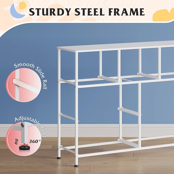WLIVE 7 Drawer Dresser TV Stand, Entertainment Center, Media Console Table - Image 7
