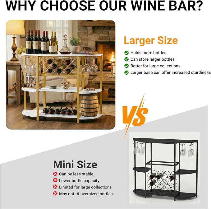 Unikito 4-Tier Metal Coffee Bar Cabinet - Image 7
