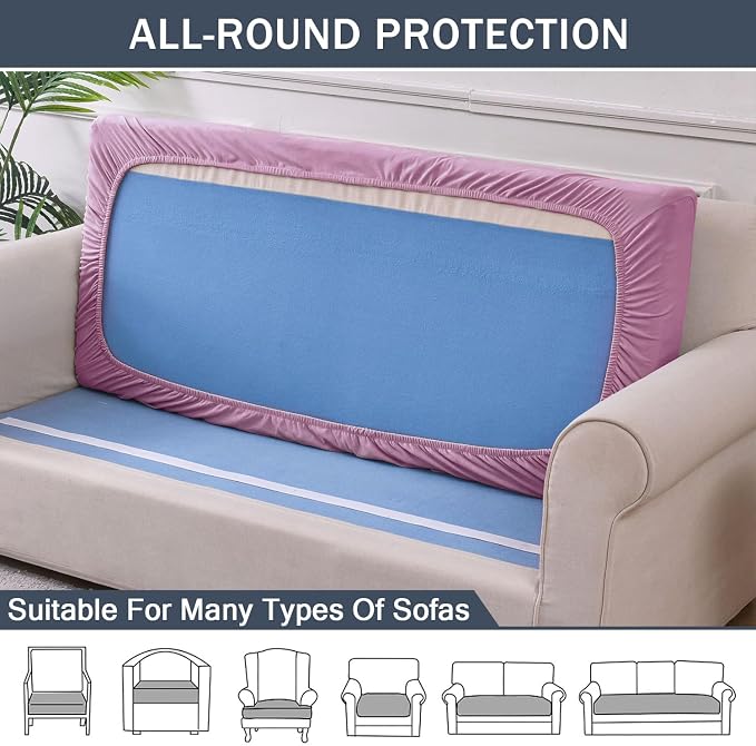 Stretch Cushion Cover, Soft Velvet Plush Cushion Slipcovers Loveseat Sofa - Image 5
