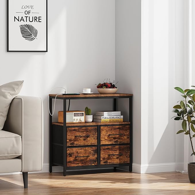TUTOTAK Large Night Stand with Charging Station, Nightstand with USB and Type-C - Image 6